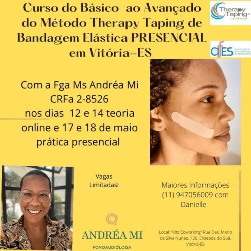 Curso Método Therapy Taping de Bandagem Elástica Presencial em Vitória - ES com Andréa MI Fonoaudióloga