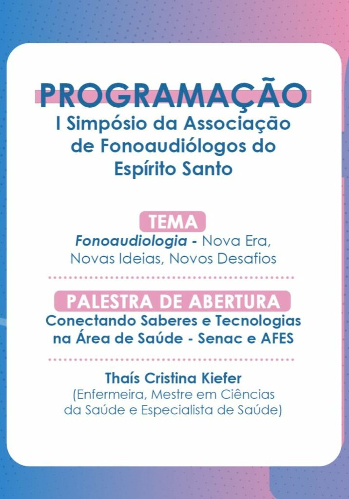 Programação Simpósio AFES 1