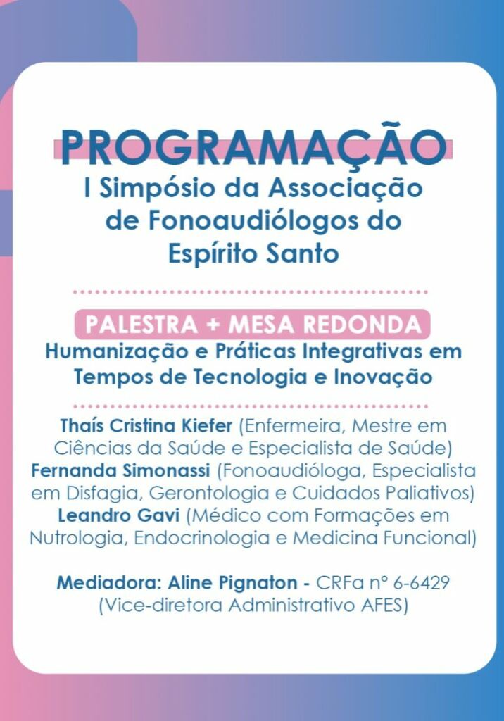 Programação Simpósio AFES 6